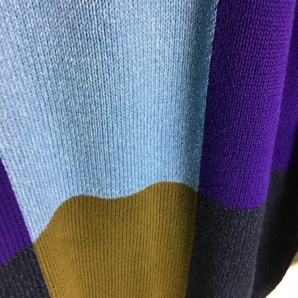 Vintage Chunky Abstract Color‎ Block Sweater L